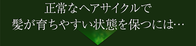 正常なヘアサイクルで髪が育ちやすい状態を保つには…