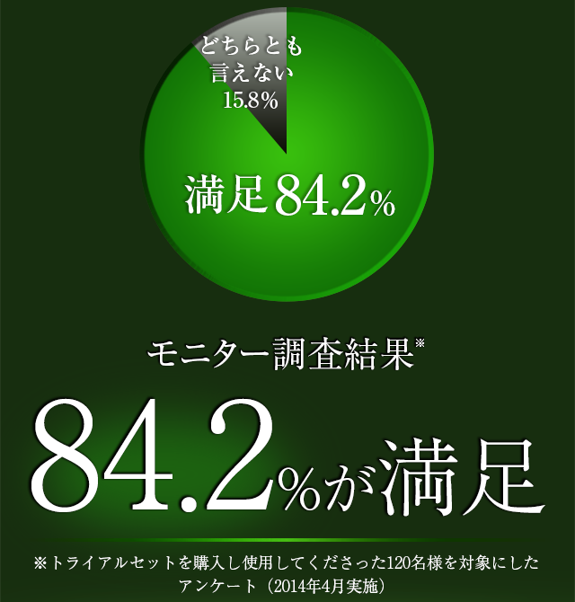 モニター調査結果84.2%が満足