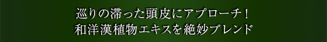 巡りの滞った頭皮にアプローチ!和洋漢植物エキスを絶妙ブレンド