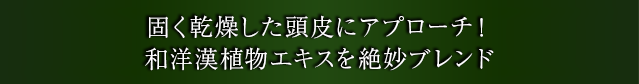 固く乾燥した頭皮にアプローチ!和洋漢植物エキスを絶妙ブレンド