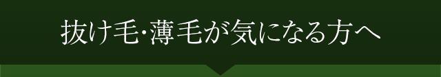 抜け毛・薄毛が気になる方へ